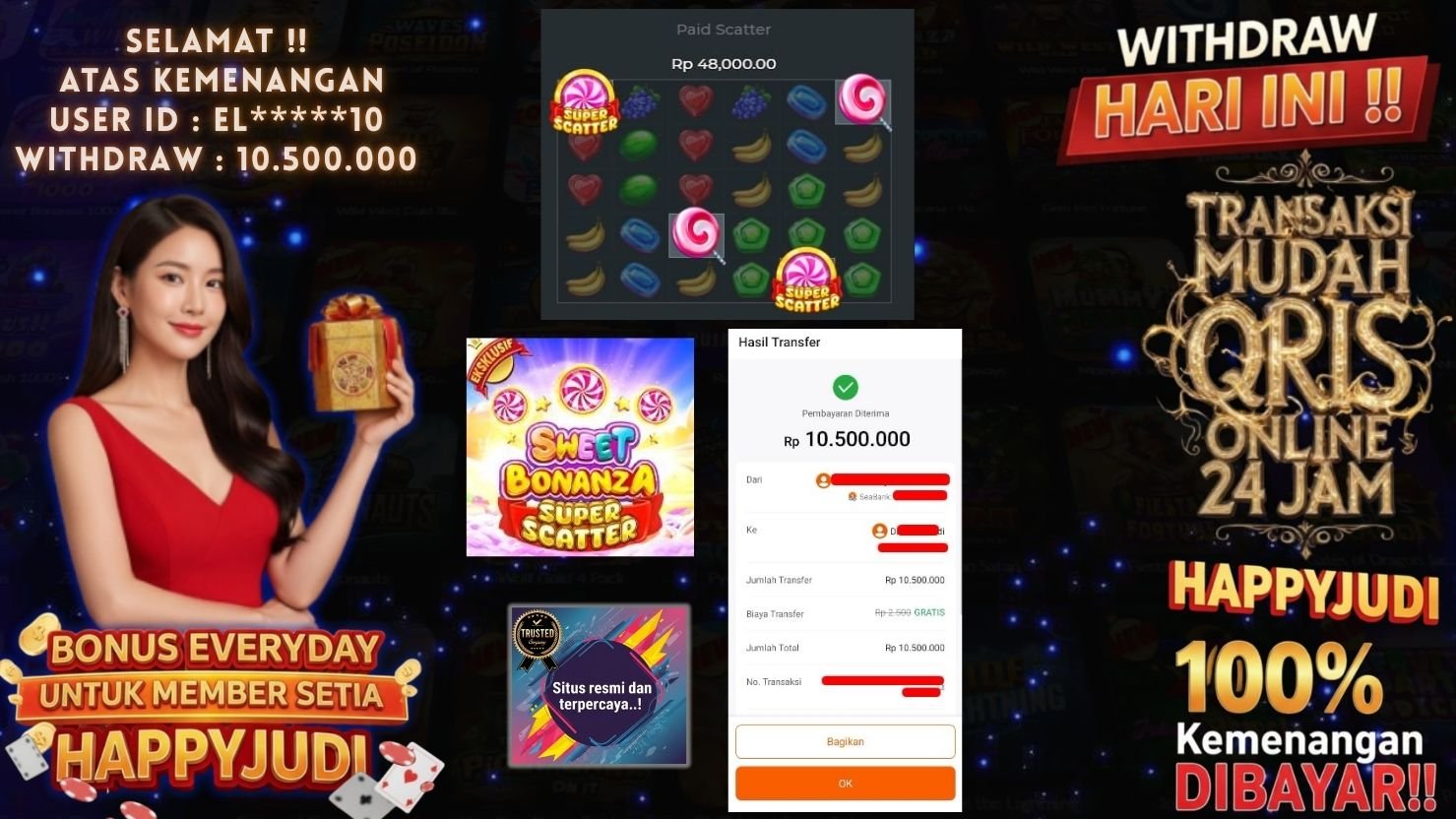 HAPPYJUDI JACKPOT SLOT SWEET BONANZA SUPER SCATTER